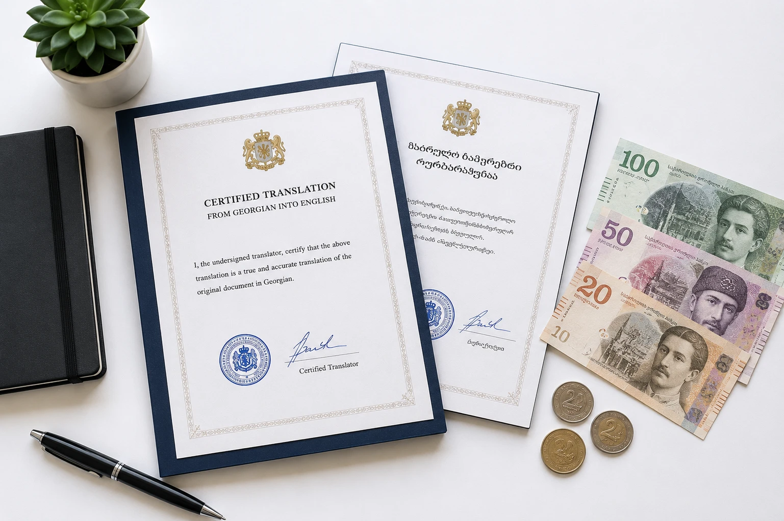 სერტიფიცირებული თარგმანის ფასი თბილისში 2025 წელს